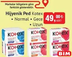 KOTEX HİJYENİK PED NORMAL/GECE/UZUN KOTEX HİJYENİK PED NORMAL/GECE/UZUN